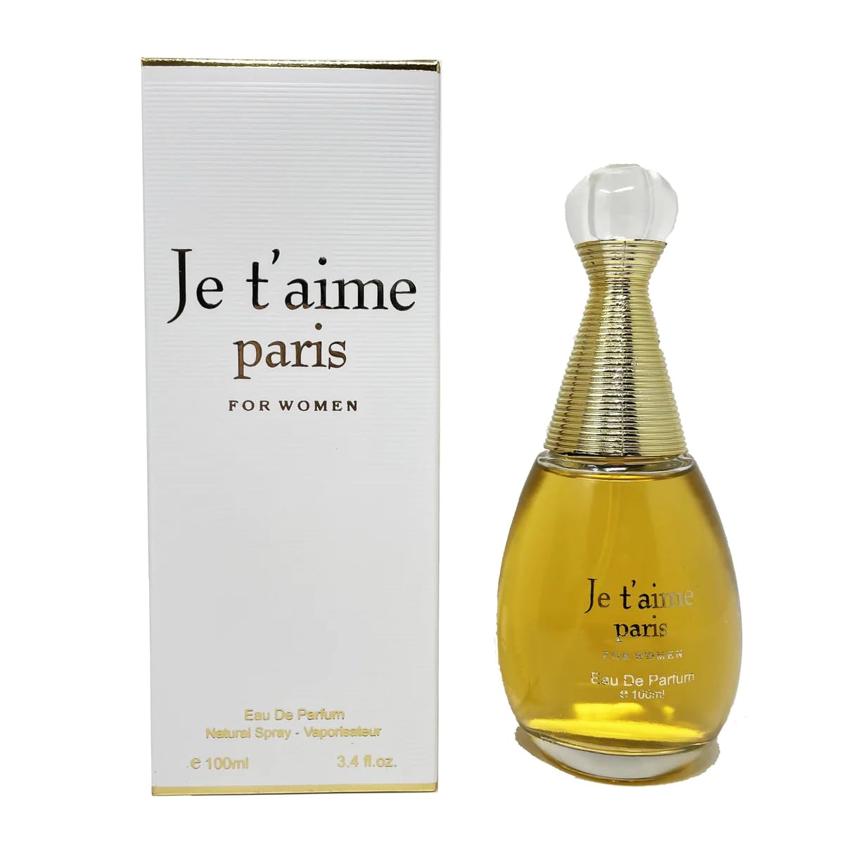 Je T'aime Paris Eau De Parfum Spray Perfume for Women - 3.4oz
