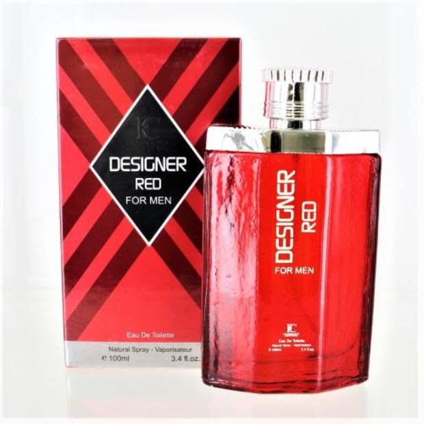 DESIGNER RED Eau de Toilette Perfume For Men - 3.4oz