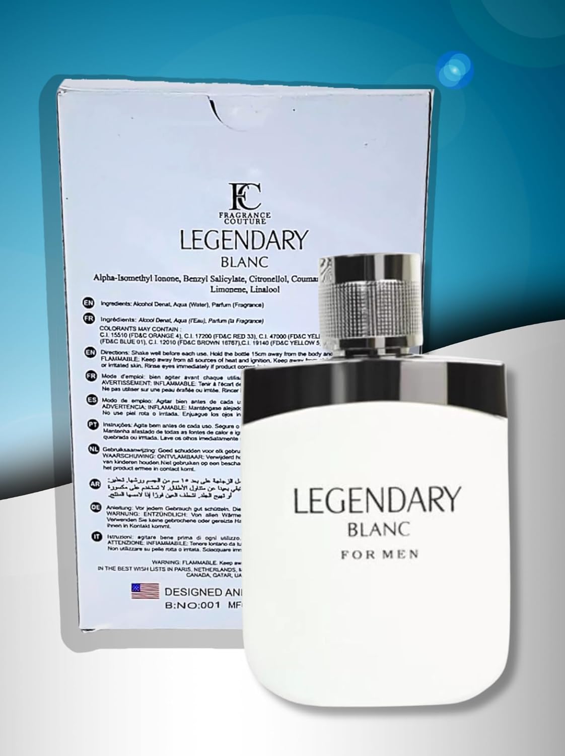 LEGENDARY BLANC Eau De Parfum for Men - 3.4oz