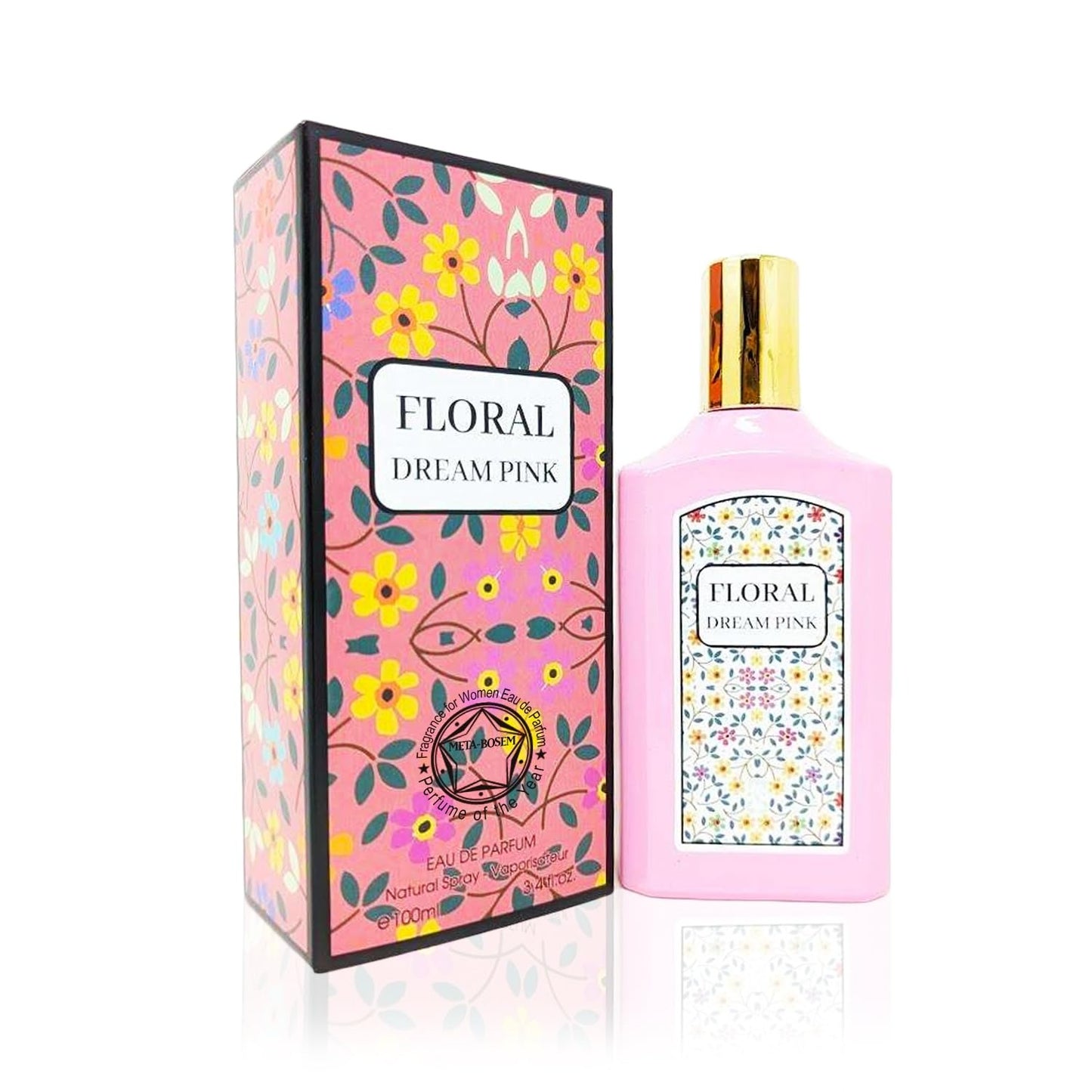 Floral Dream Pink Eau De Parfum Spray Perfume for Women - 3.4oz/100mL