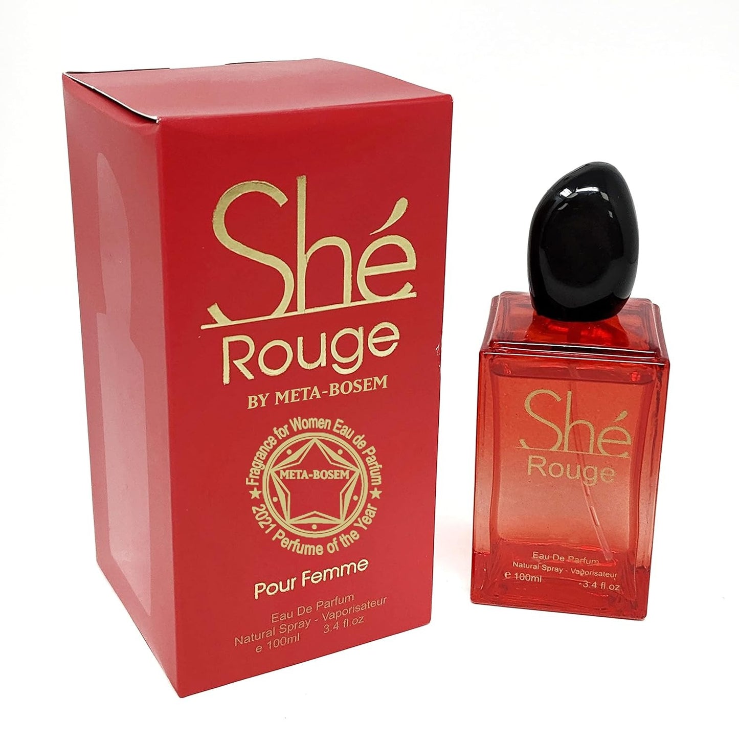 SHE ROUGE Eau De Parfum Spray Perfume for Women - 3.4oz/100ml
