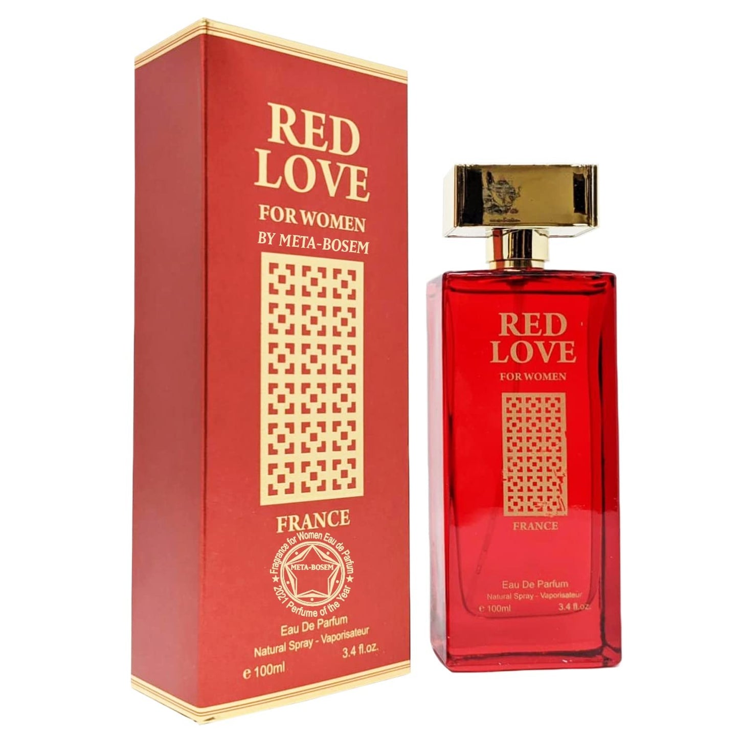 RED LOVE for Women Eau De Parfum Spray Perfume - 3.4oz