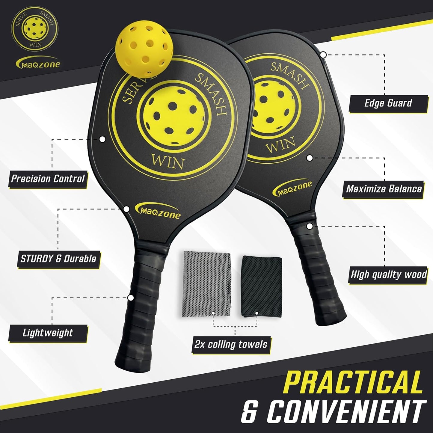 Pickleball Paddles Set of 4, USAPA Approved Pickle Ball Racket, Outdoor Pickleball Set
