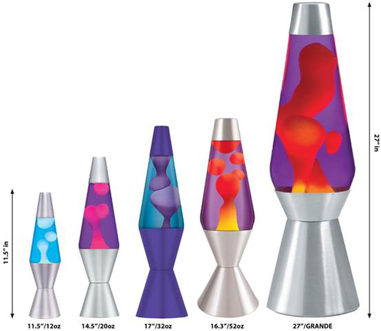 Lava the Original Colormax Lamp with Rainbow Decal Base, 14.5"