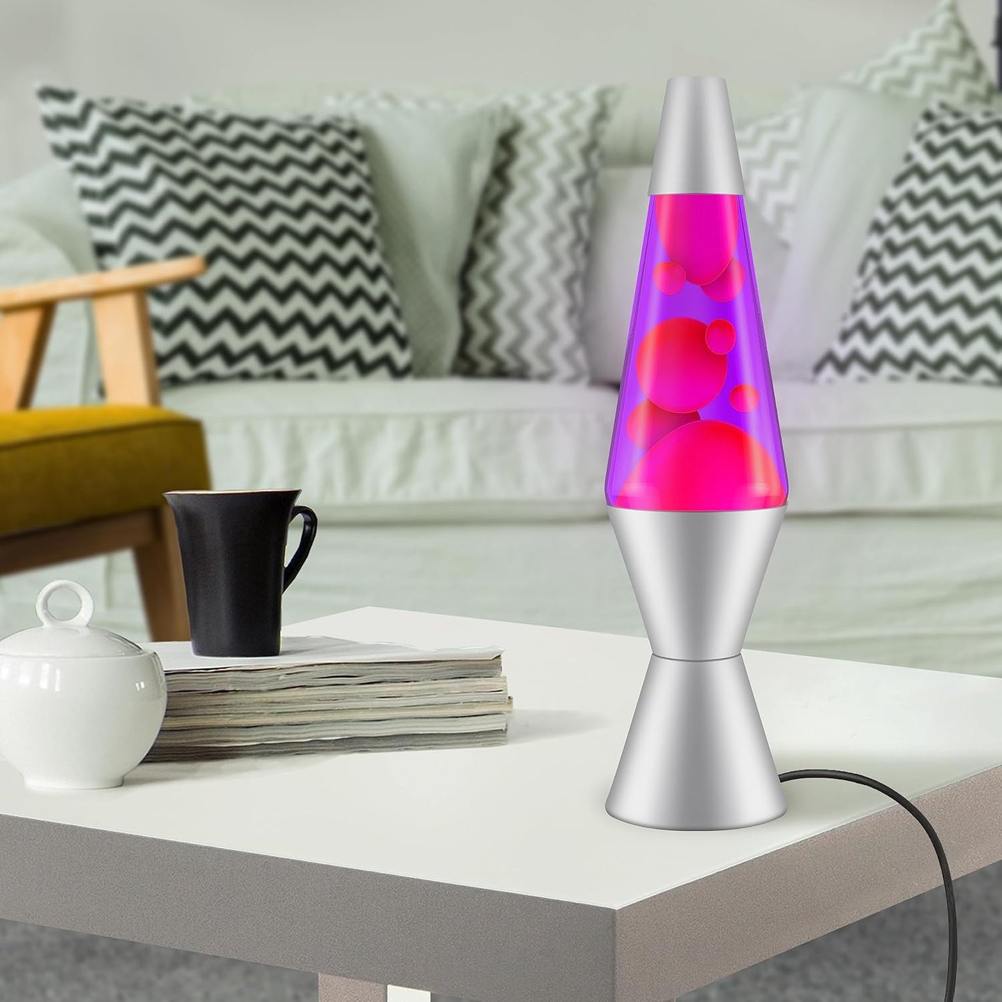 LAVA 2121 (Pink/Purple 14.5" Classic Motion (r) Lamp Silver)