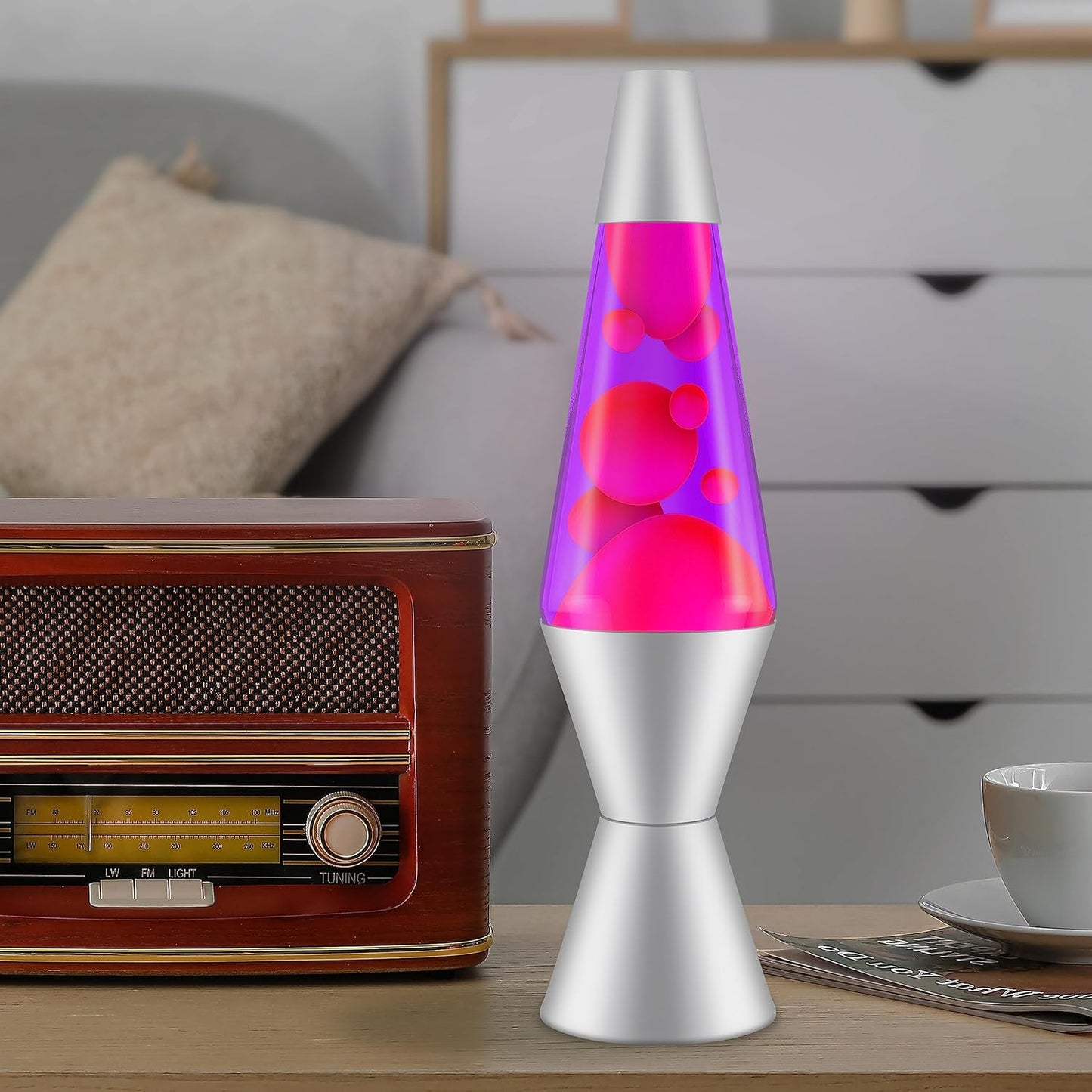 LAVA 2121 (Pink/Purple 14.5" Classic Motion (r) Lamp Silver)