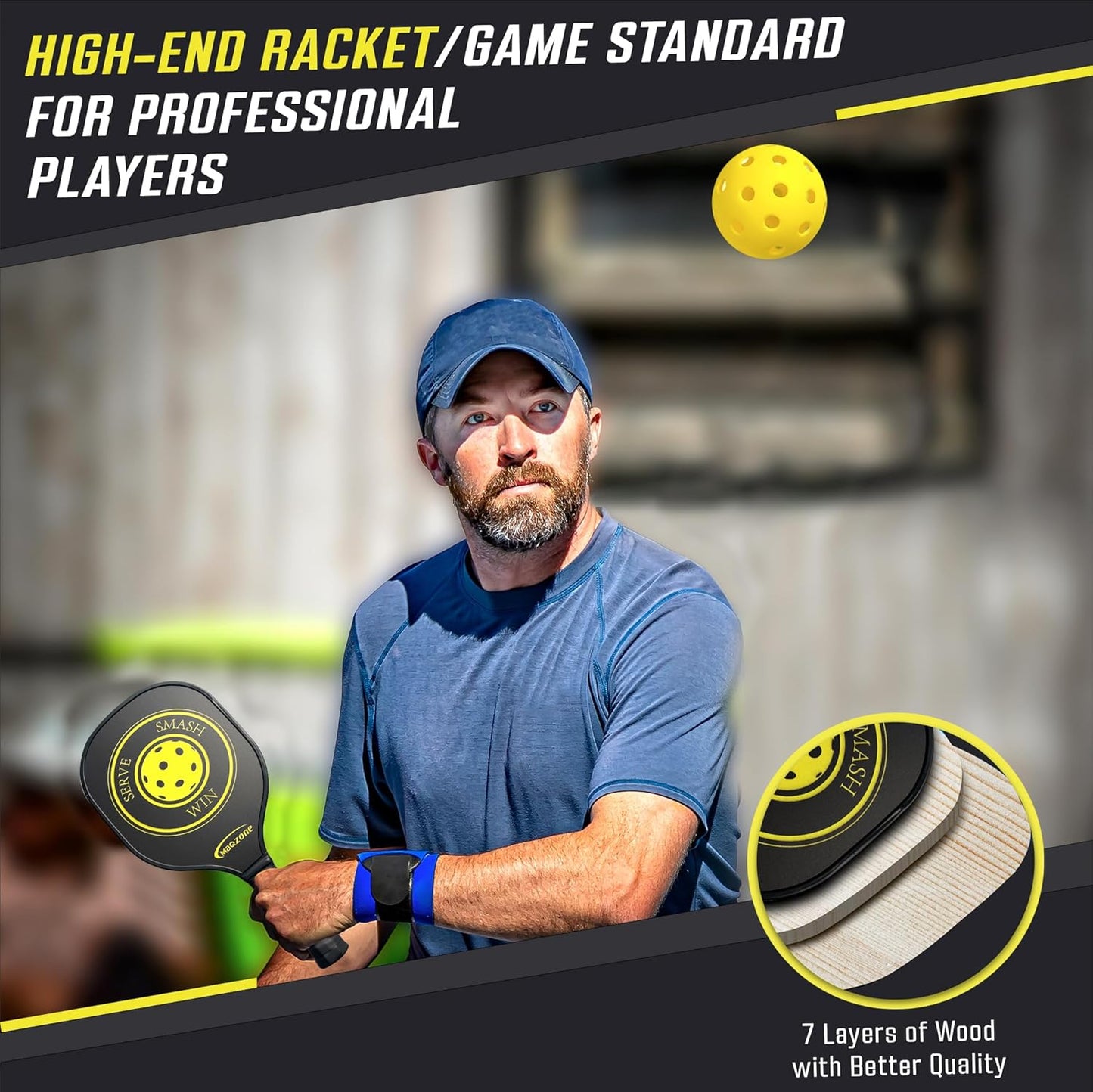 Pickleball Paddles Set of 4, USAPA Approved Pickle Ball Racket, Outdoor Pickleball Set