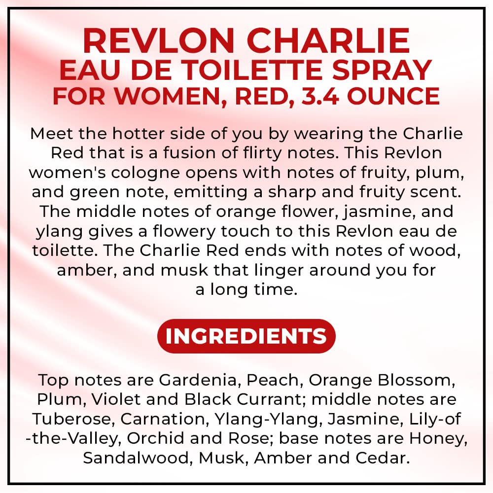 CHARLIE RED by Revlon 3.4 oz. EDT Spray Women's Perfume