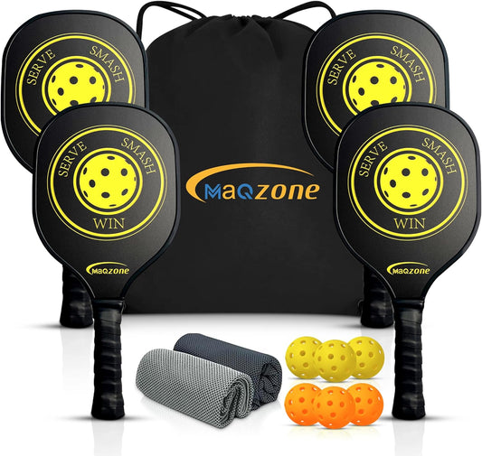 Pickleball Paddles Set of 4, USAPA Approved Pickle Ball Racket, Outdoor Pickleball Set